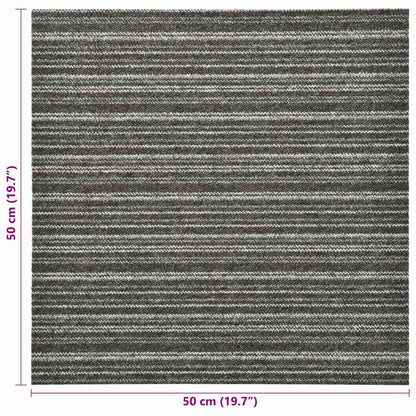 Tappeto 20 pcs Antracite Striato 50 x 50 cm 100% Polipropilene | homemem39