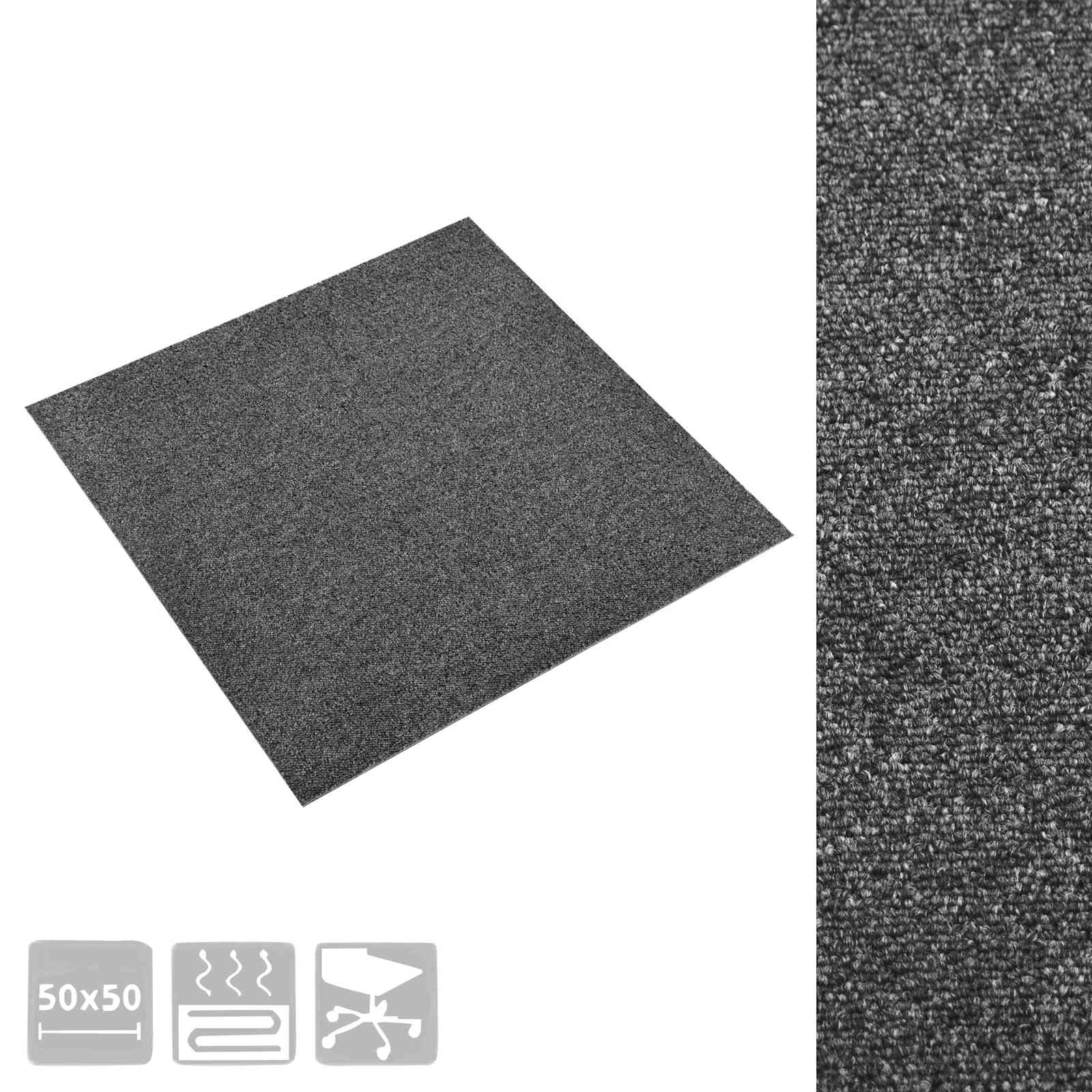 Tappeto 20 pcs Antracite 50 x 50 cm 100% Polipropilene | homemem39