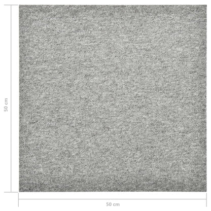 Quadrotte di Moquette 20 pz 5 m² 50x50 cm Grigio Chiaro