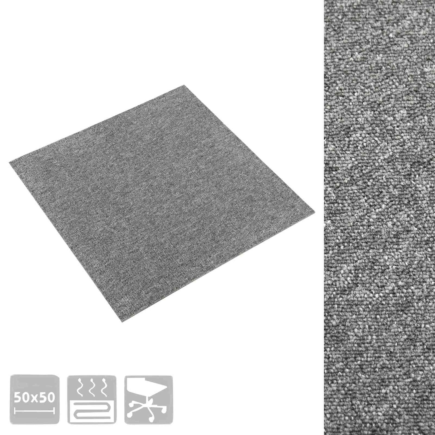 Tappeto 20 pcs Grigio 50 x 50 cm 100% Polipropilene | homemem39