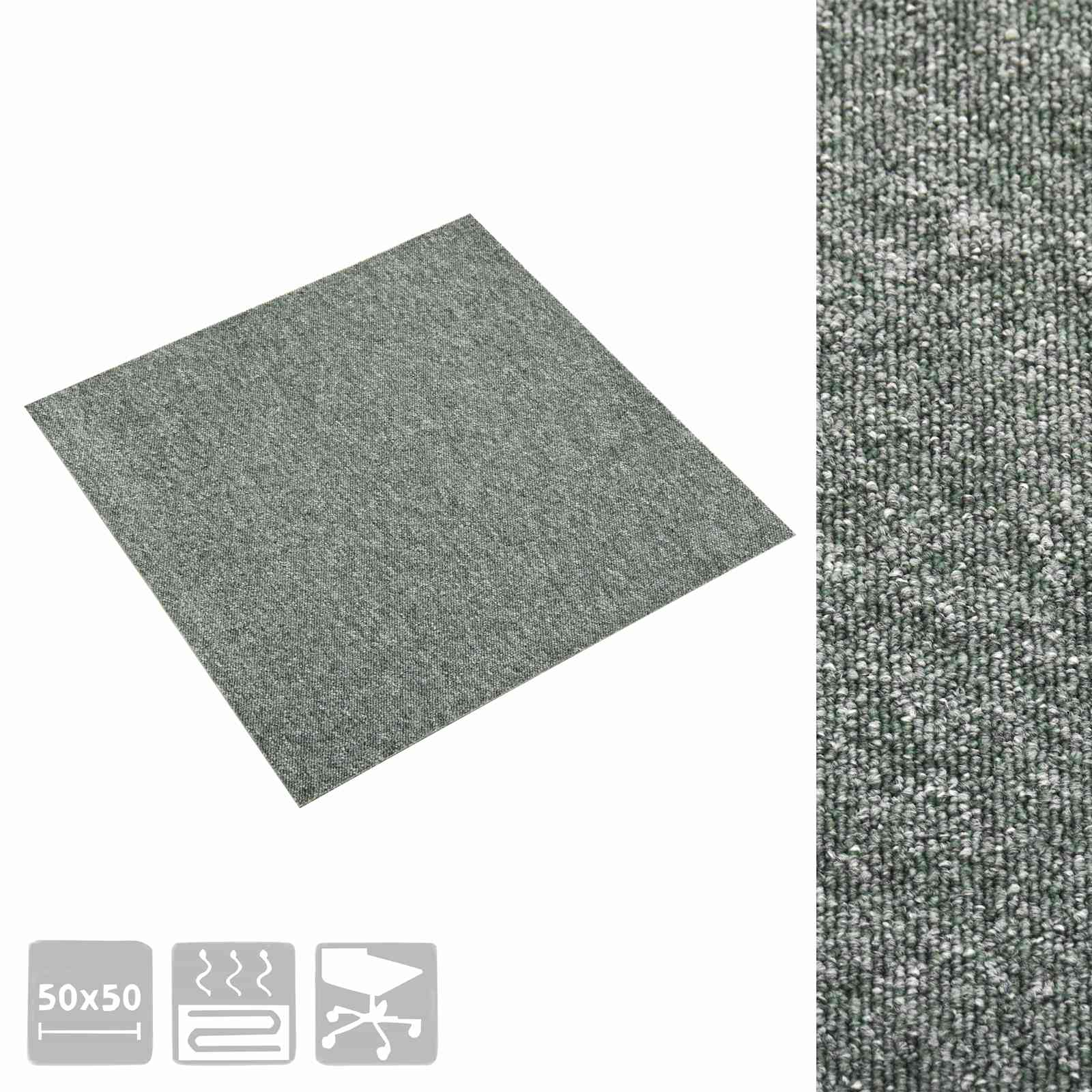 Tappeto 20 pcs Verde 50 x 50 cm 100% Polipropilene | homemem39