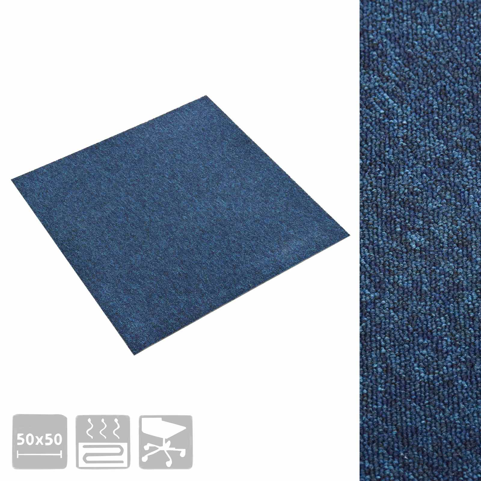 Tappeto 20 pcs Blu Scuro 50 x 50 cm 100% Polipropilene | homemem39