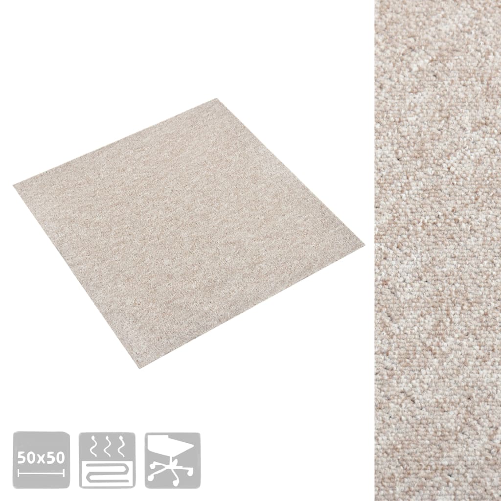 Quadrotte di Moquette 20 pz 5 m² 50x50 cm Beige Chiaro - homemem39