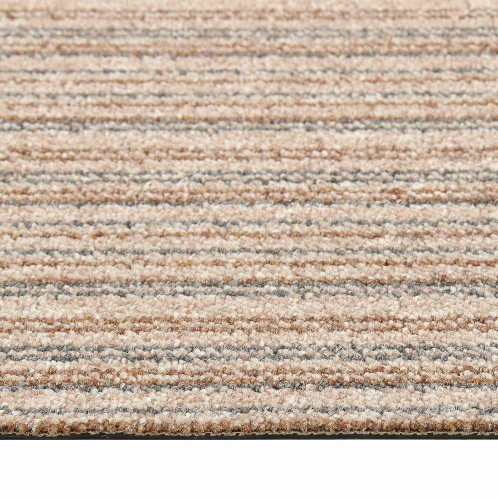 Tappeto 20 pcs Beige Striato 50 x 50 cm 100% Polipropilene | homemem39