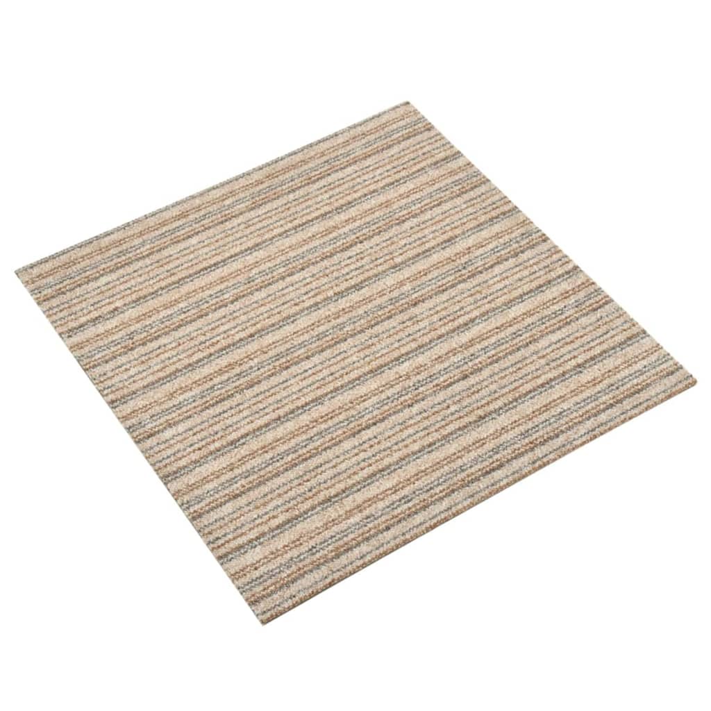 Quadrotte di Moquette 20 pz 5 m² 50x50 cm Beige a Strisce - homemem39