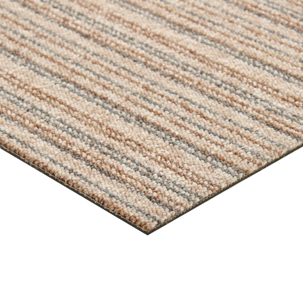 Quadrotte di Moquette 20 pz 5 m² 50x50 cm Beige a Strisce - homemem39