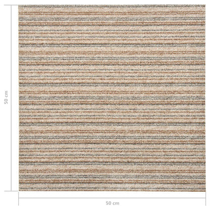 Quadrotte di Moquette 20 pz 5 m² 50x50 cm Beige a Strisce - homemem39