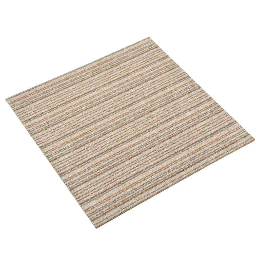 Tappeto 20 pcs Beige Striato 50 x 50 cm 100% Polipropilene | homemem39