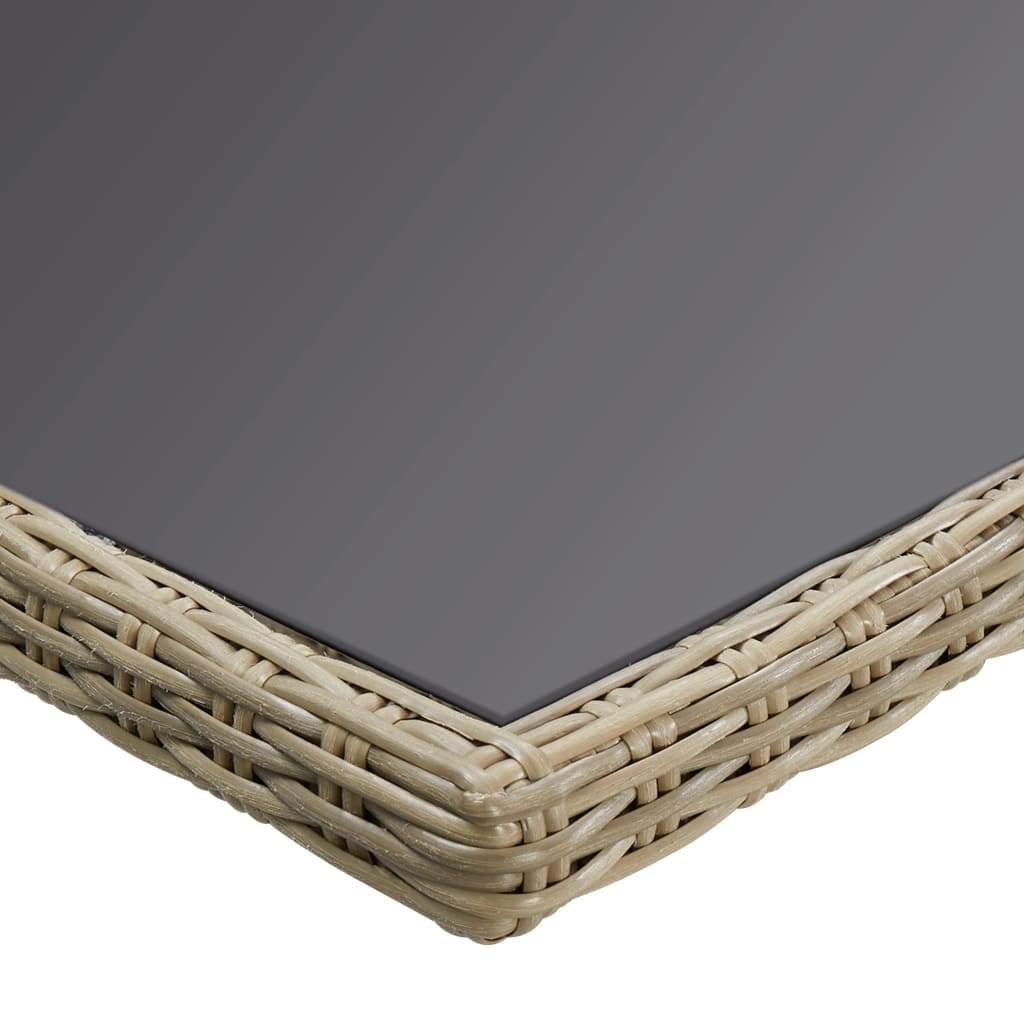 Tavolo da Giardino Marrone 200x100x74 cm in Vetro e Polyrattan - homemem39