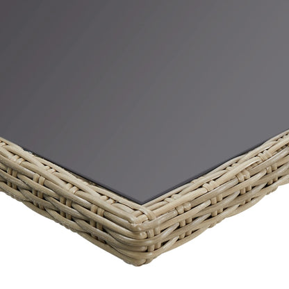 Tavolo da Giardino Marrone 200x100x74 cm in Vetro e Polyrattan - homemem39