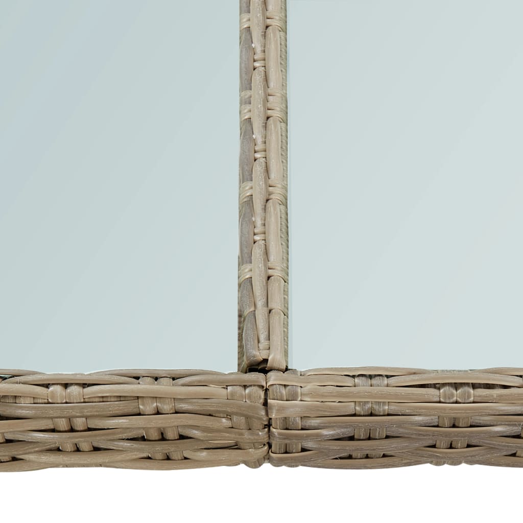 Tavolo da Giardino Marrone 200x100x74 cm in Vetro e Polyrattan - homemem39