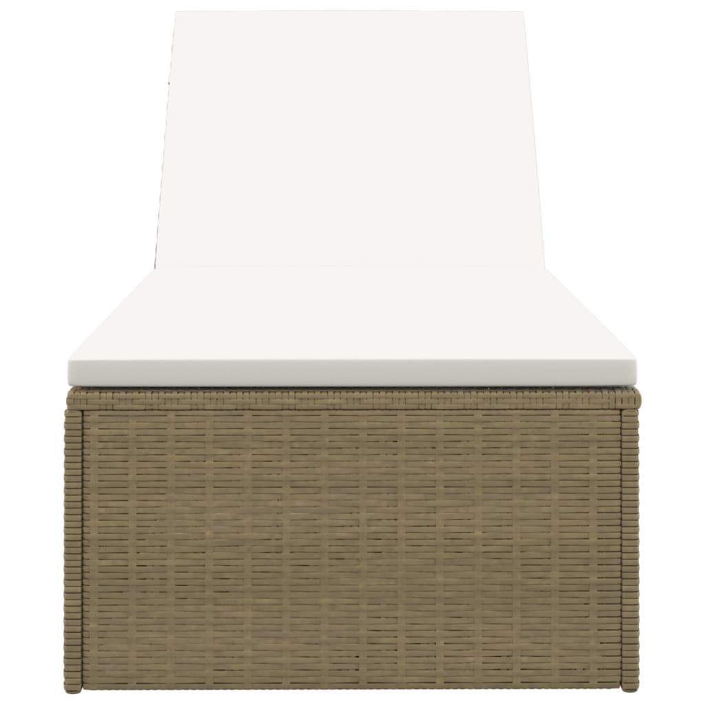 Lettino Prendisole in Polyrattan Marrone e Bianco Crema | homemem39