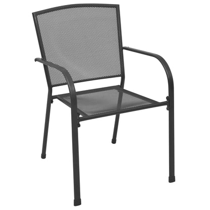 Sedie da Esterno 4 pz Design a Rete in Acciaio Antracite | homemem39