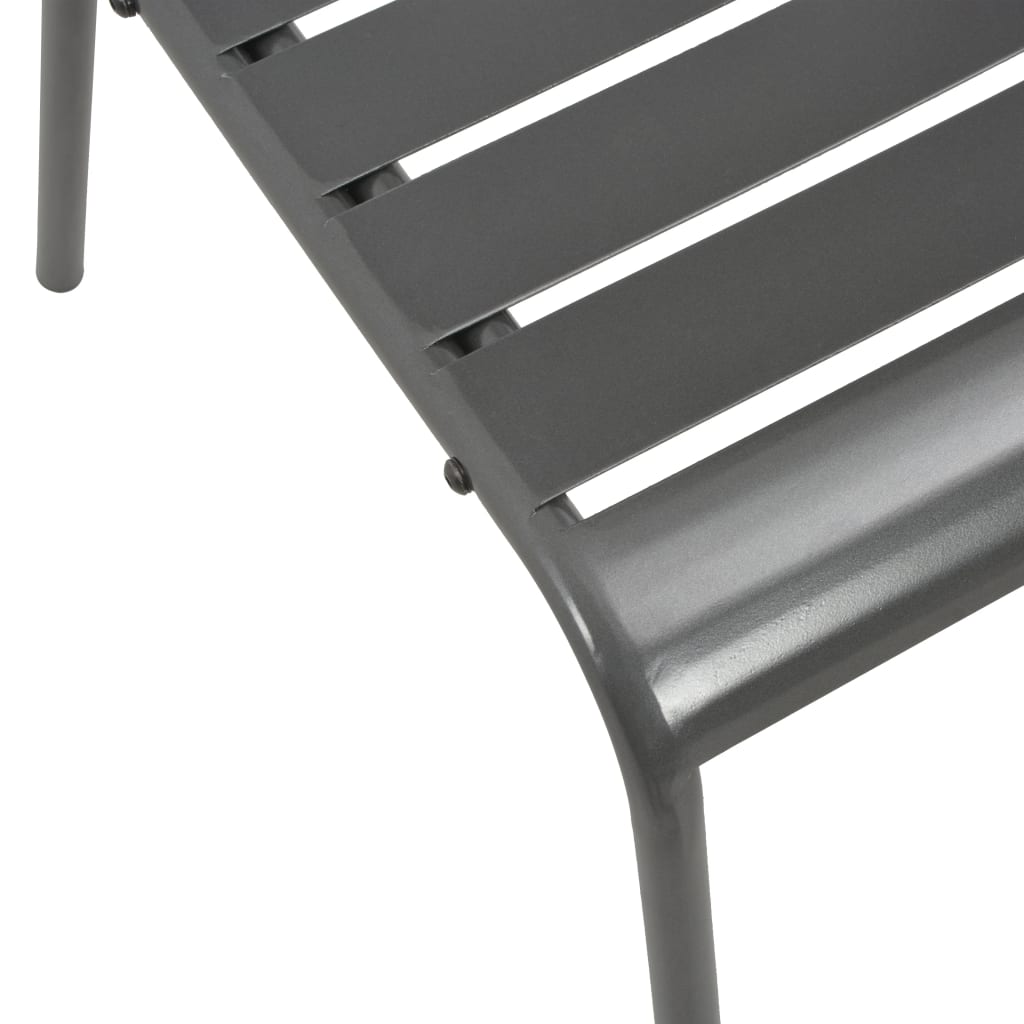 Sedie da Esterno 4 pz Design a Doghe in Acciaio Grigio Scuro | homemem39