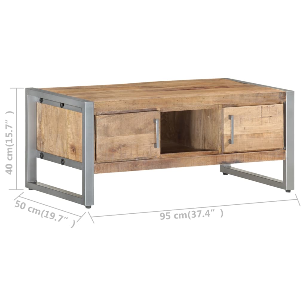 Tavolino da Salotto 95x50x40 cm in Legno di Mango Grezzo | homemem39