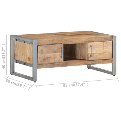 Tavolino da Salotto 95x50x40 cm in Legno di Mango Grezzo | homemem39