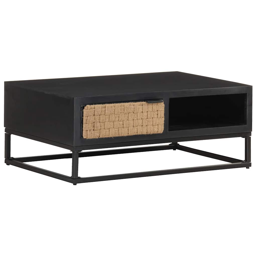 Tavolino da Salotto 90x60x35 cm in Legno Massello di Mango