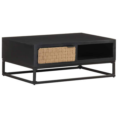 Tavolino da Salotto 90x60x35 cm in Legno Massello di Mango
