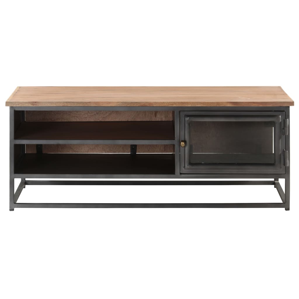 Tavolino da Salotto Grigio 90x50x35 cm in Massello di Acacia | homemem39