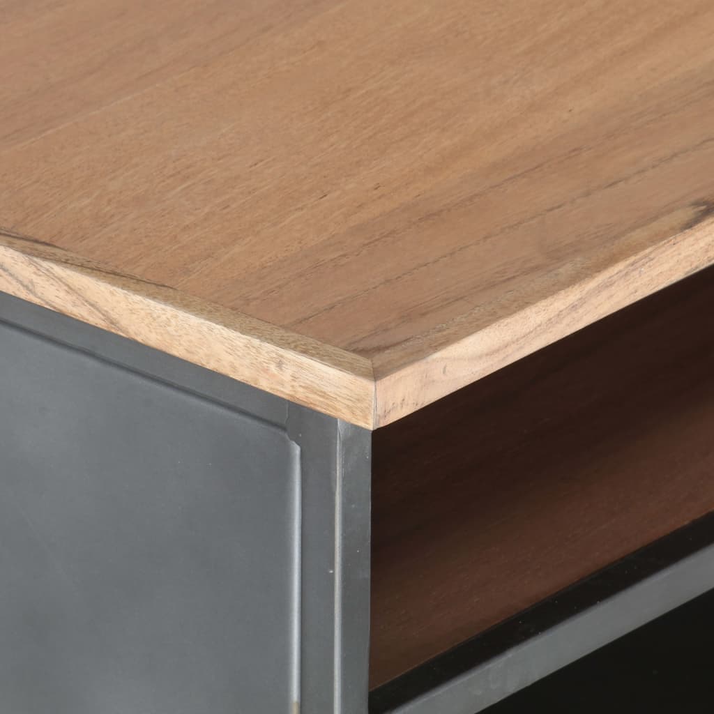 Tavolino da Salotto Grigio 90x50x35 cm in Massello di Acacia | homemem39