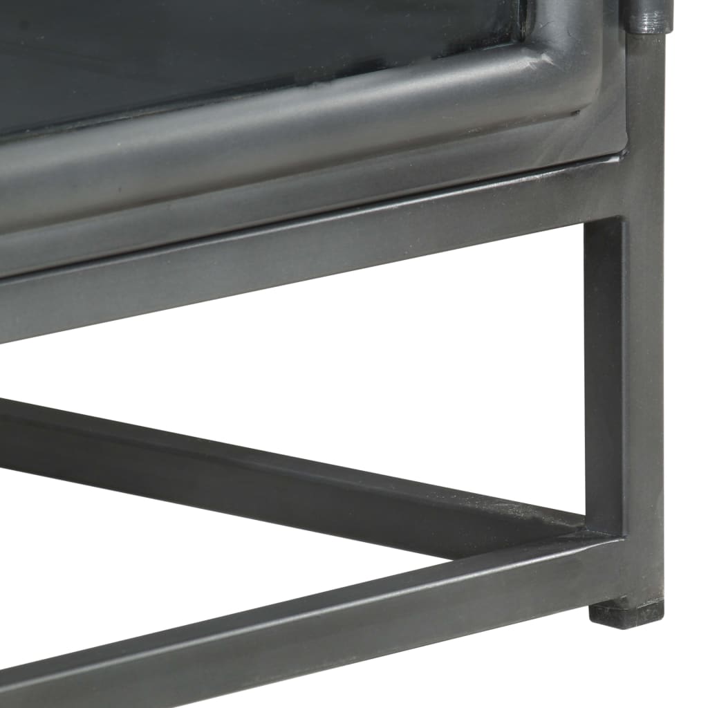 Tavolino da Salotto Grigio 90x50x35 cm in Massello di Acacia | homemem39