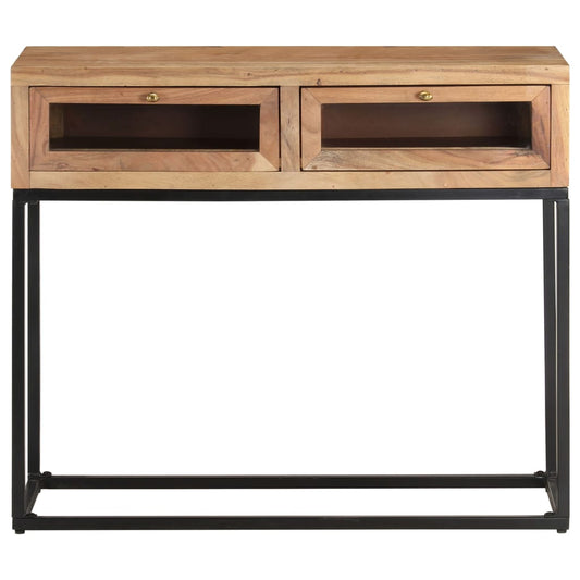 Tavolo Consolle 90x35x76 cm in Legno Massello d'Acacia - homemem39
