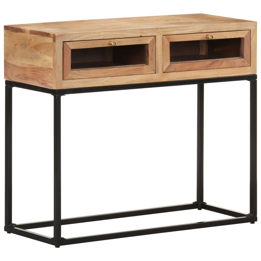 Tavolo Consolle 90x35x76 cm in Legno Massello d'Acacia - homemem39
