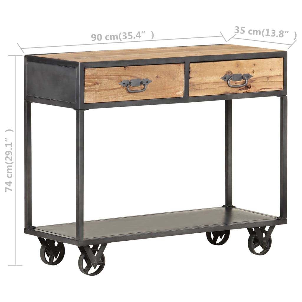 Tavolo Consolle 90x35x74cm in Legno Massello di Recupero | homemem39