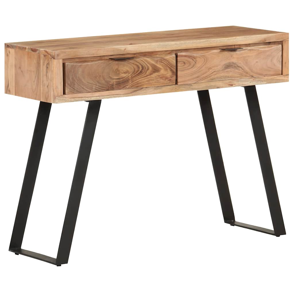 Tavolo Consolle 100x35x76cm in Massello d'Acacia con Bordi Vivi