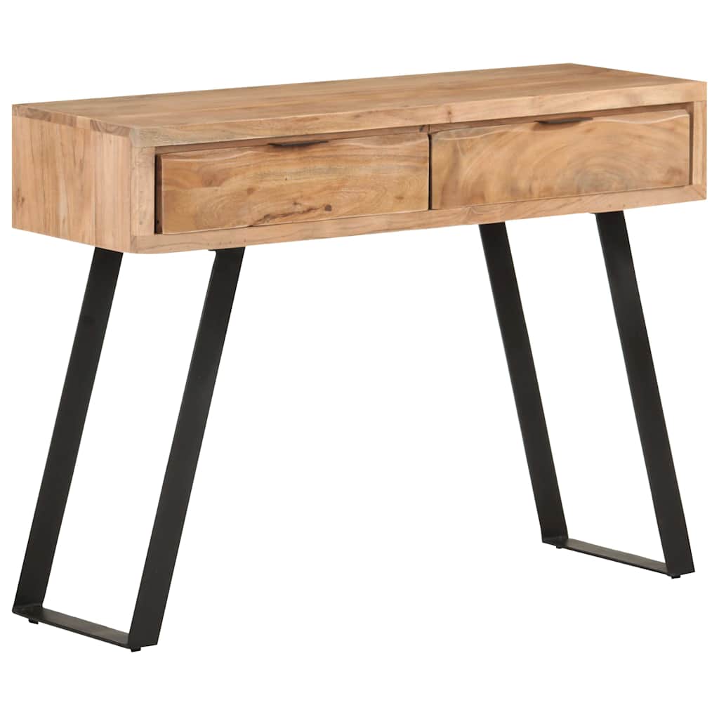 Tavolo Consolle 100x35x76cm in Massello d'Acacia con Bordi Vivi