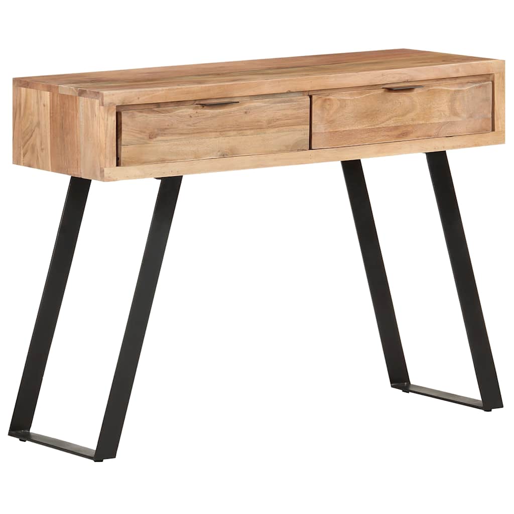 Tavolo Consolle 100x35x76cm in Massello d'Acacia con Bordi Vivi