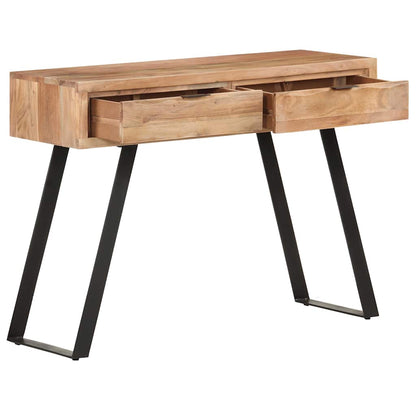 Tavolo Consolle 100x35x76cm in Massello d'Acacia con Bordi Vivi