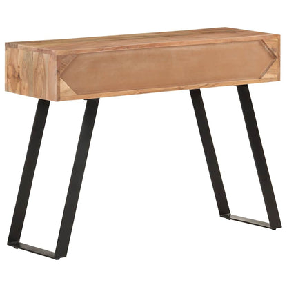 Tavolo Consolle 100x35x76cm in Massello d'Acacia con Bordi Vivi