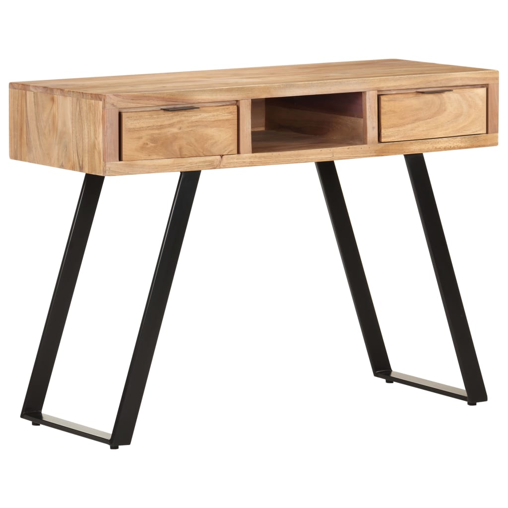 Scrivania 107x45x79 cm Legno Massello d'Acacia con Spigoli Vivi | homemem39