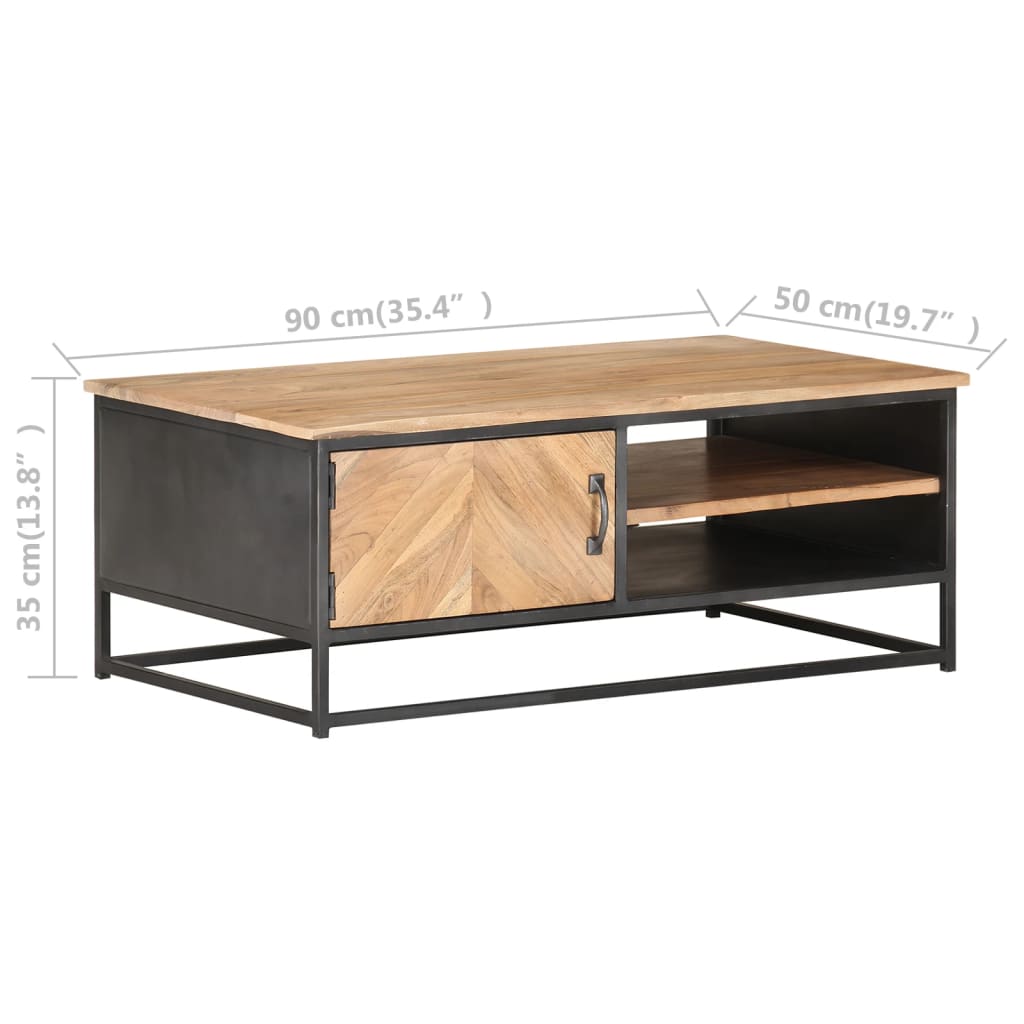 Tavolino da Salotto 90x50x35 cm in Massello di Acacia | homemem39