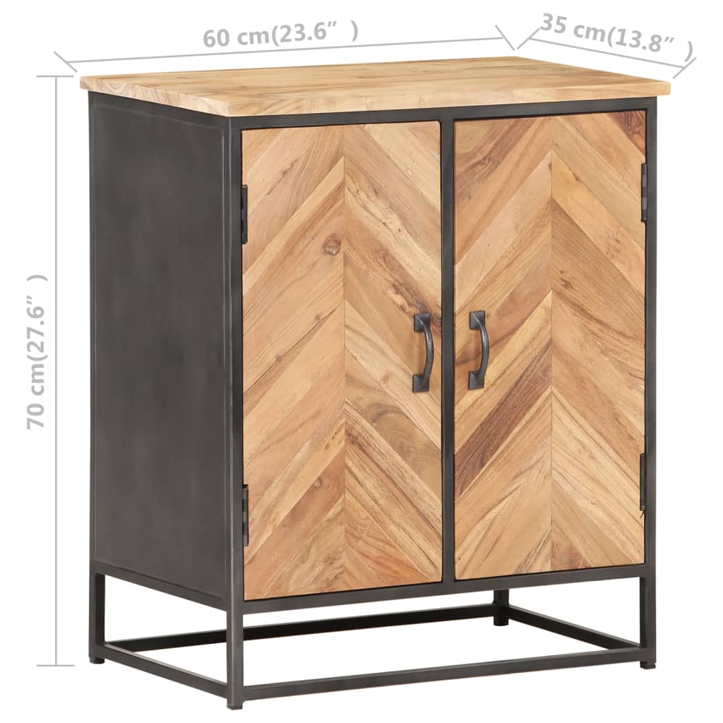 Credenza 60x35x70 cm in Legno Massello di Acacia