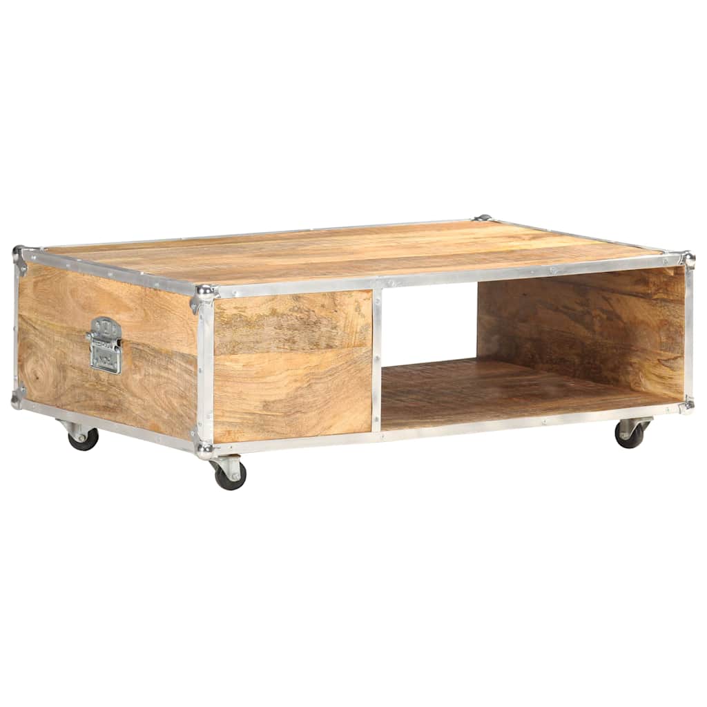 Tavolino da Salotto 89x59x33 cm in Massello di Mango Grezzo