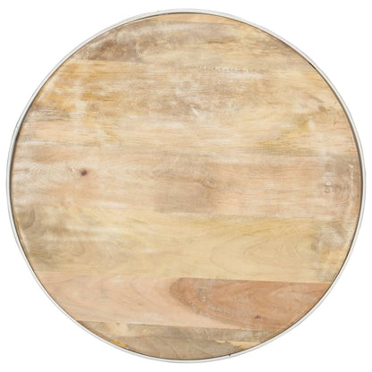 Tavolino Bianco 68x68x36 cm in Legno Massello di Mango