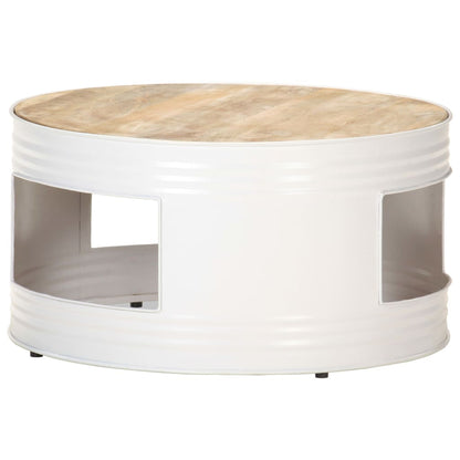 Tavolino Bianco 68x68x36 cm in Legno Massello di Mango | homemem39