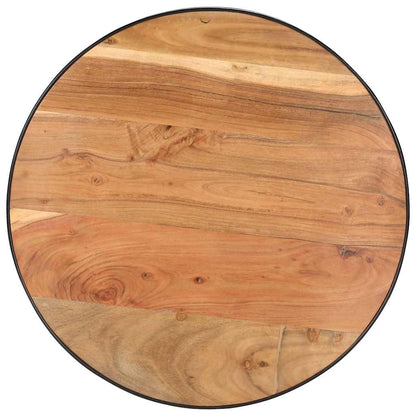 Tavolino da Salotto Nero 68x68x36 cm in Massello di Acacia