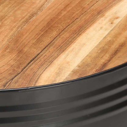 Tavolino da Salotto Nero 68x68x36 cm in Massello di Acacia
