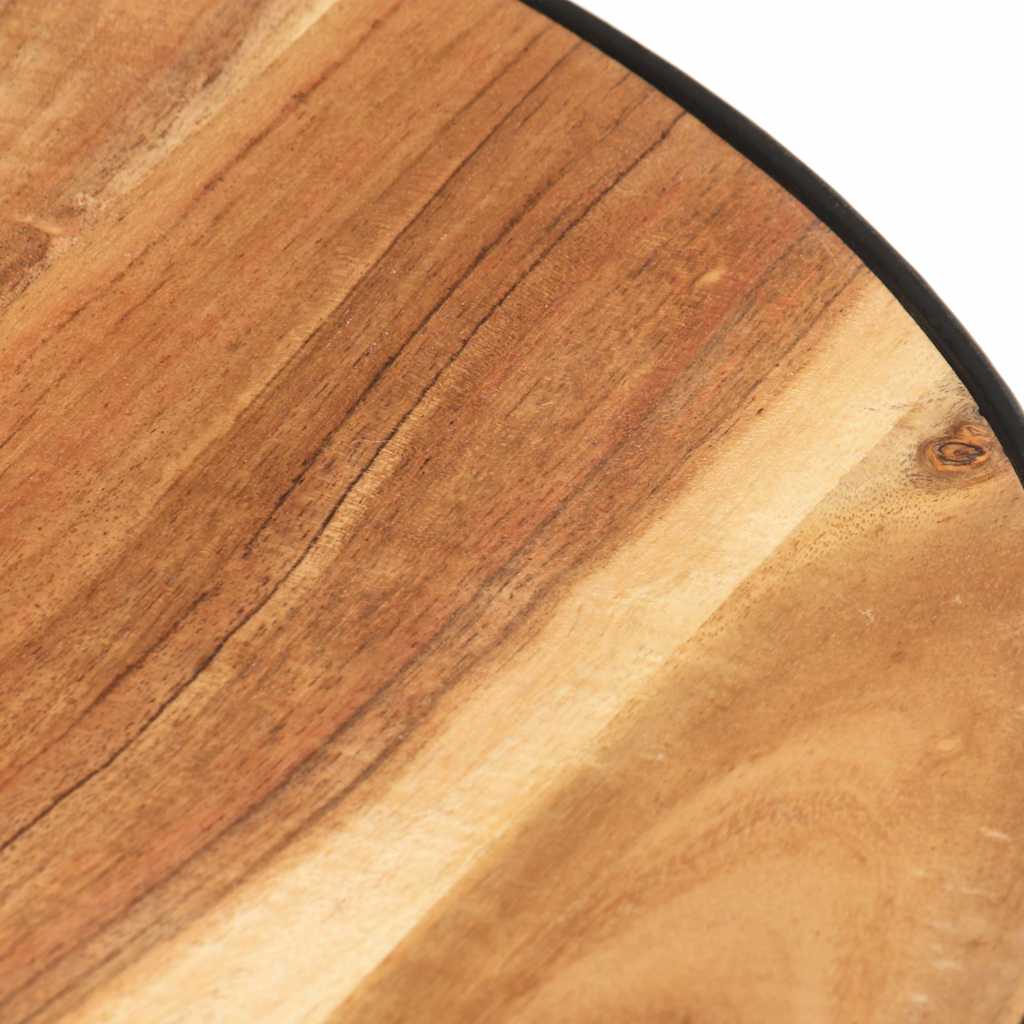 Tavolino da Salotto Nero 68x68x36 cm in Massello di Acacia
