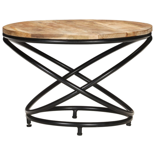 Tavolino Nero 60x60x40 cm in Legno Massello di Mango Grezzo | homemem39