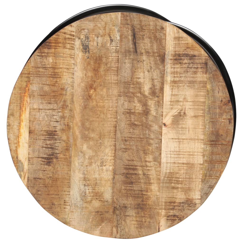 Tavolino Nero 60x60x40 cm in Legno Massello di Mango Grezzo | homemem39
