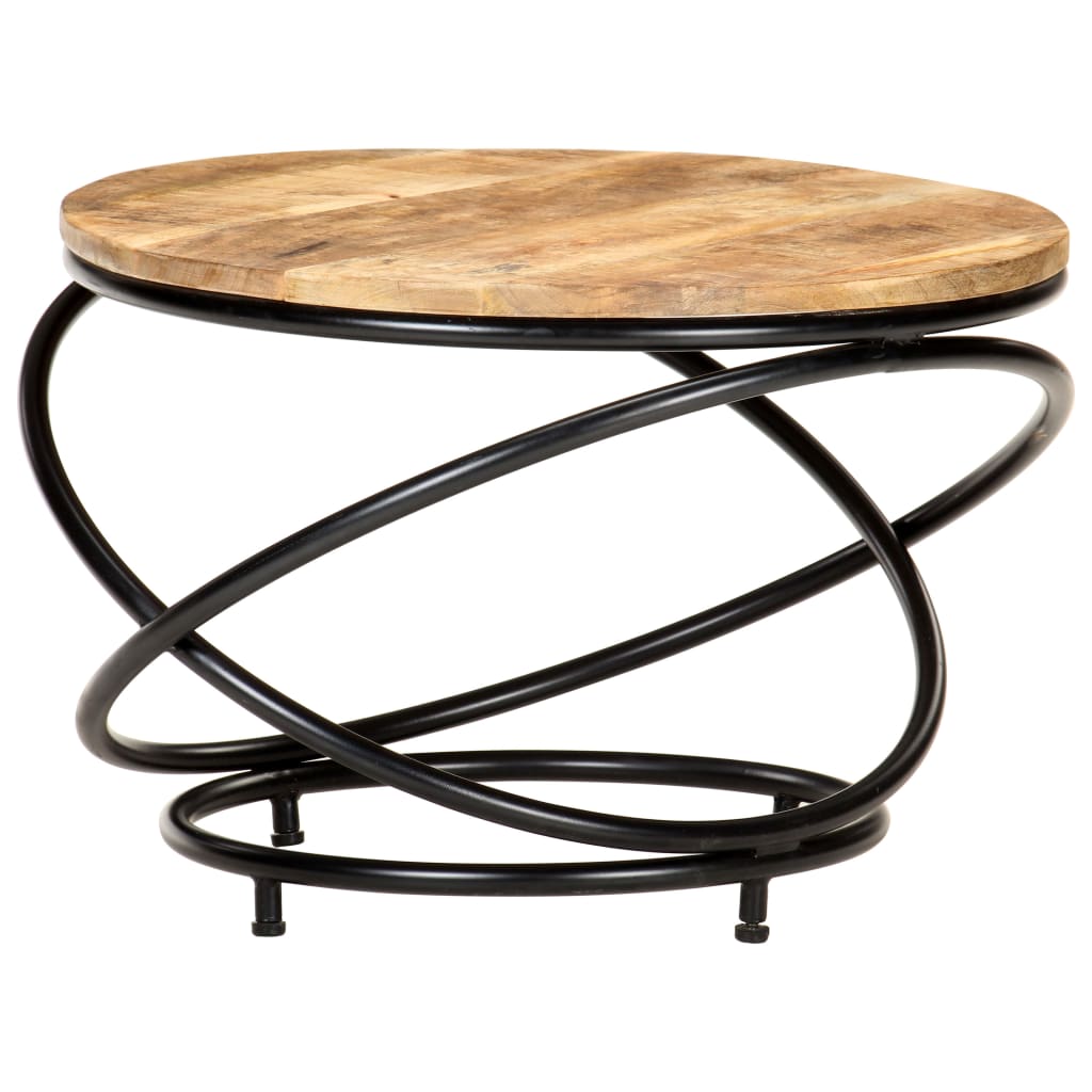 Tavolino Nero 60x60x40 cm in Legno Massello di Mango Grezzo | homemem39
