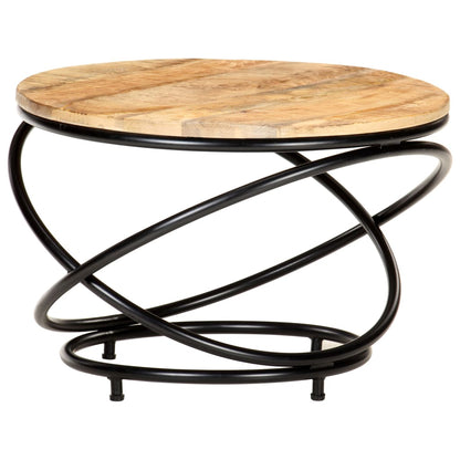 Tavolino Nero 60x60x40 cm in Legno Massello di Mango Grezzo | homemem39