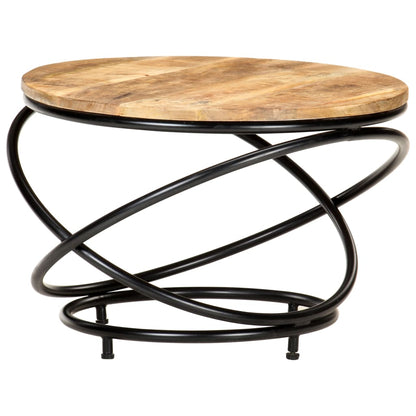 Tavolino Nero 60x60x40 cm in Legno Massello di Mango Grezzo | homemem39