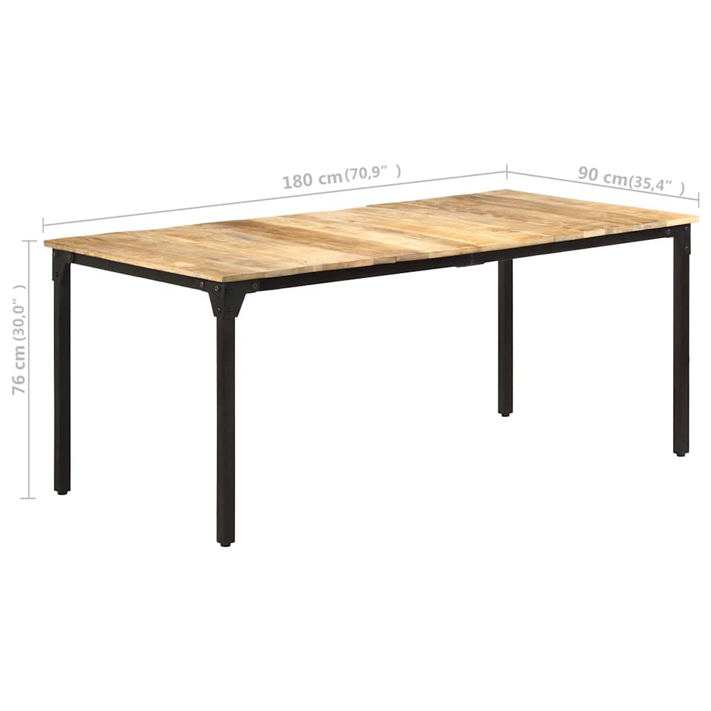 Tavolo da Pranzo 180x90x76 cm in Legno di Mango Grezzo