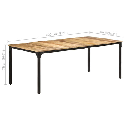 Tavolo da Pranzo 200x100x76 cm in Legno di Mango Grezzo