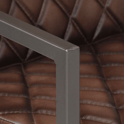 Sedie da Pranzo a Sbalzo 2 pz Marroni in Vera Pelle - homemem39